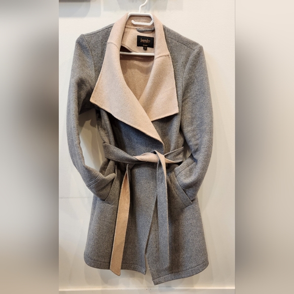 Laundry by Shelli Segal Drape Front Wool Blend Coat, Grey and Light Pink… - Picture 1 of 16